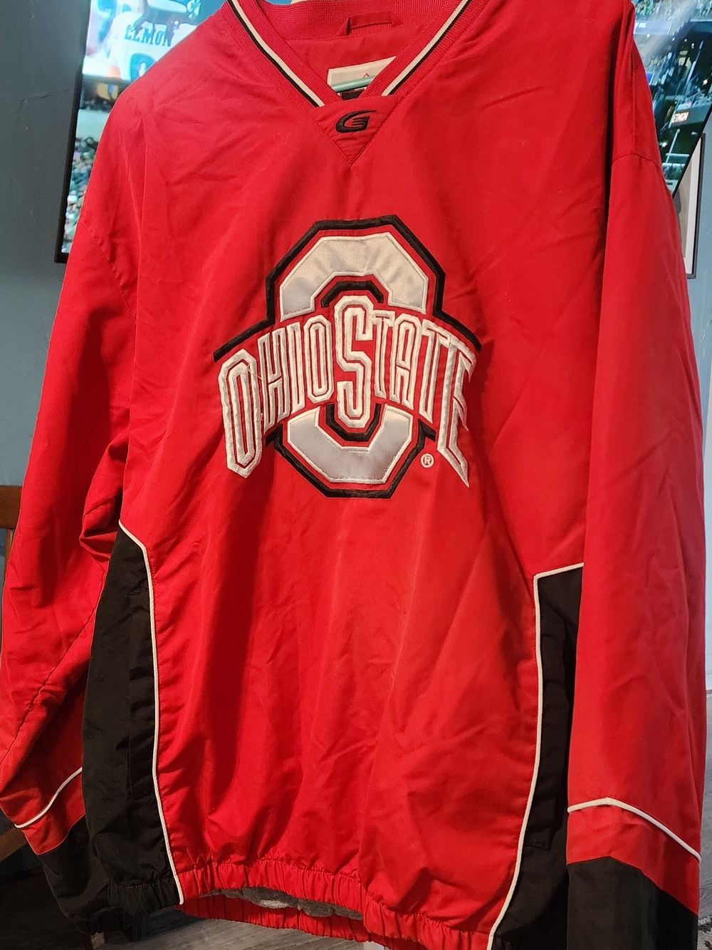 Ohio State Red Pullover Jacket with Varsity Logo Sz XL